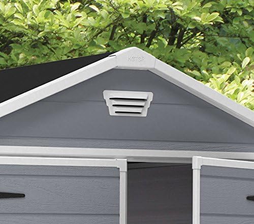 6 x 8 ft Outdoor Plastic Garden Storage Shed, Grey, Lockable Weather-Resistant Storage Shed