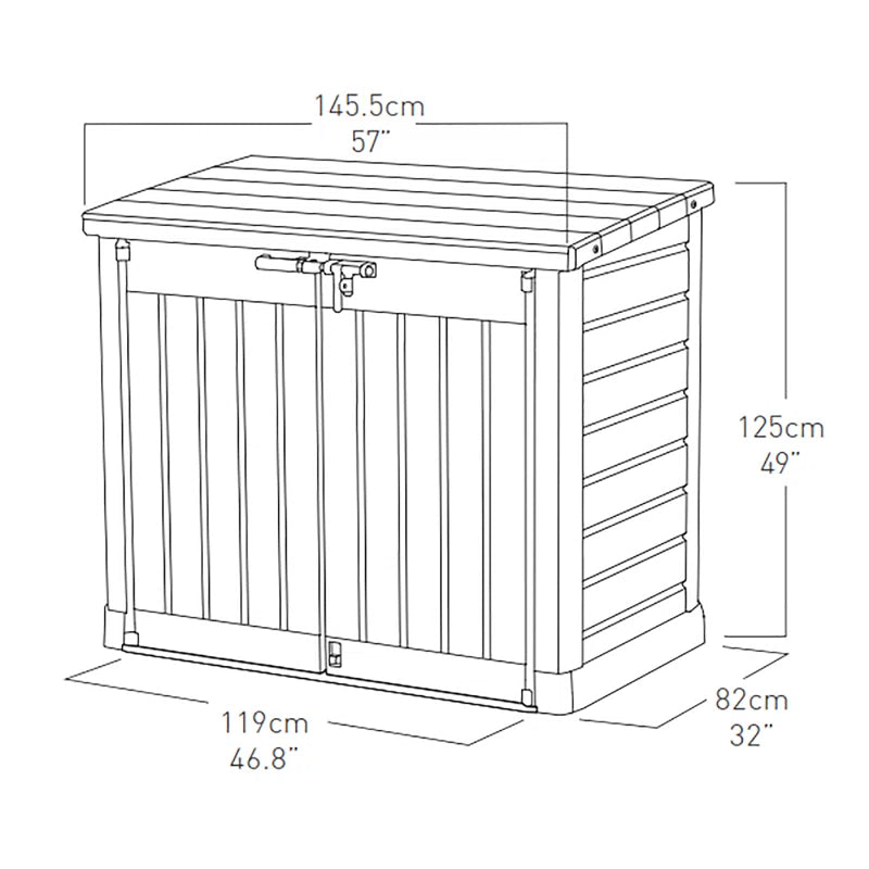 1200L Outdoor Garden Storage Shed, Weather-Resistant Lockable Storage Box, Beige & Brown