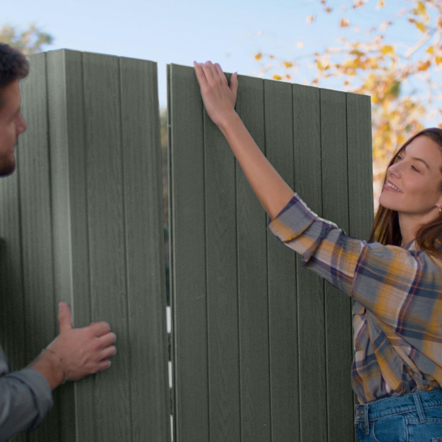 6 x 8 ft Outdoor Resin Garden Shed, Wood-Look Waterproof Storage Shed with Double Lockable Doors for Tools & Bikes