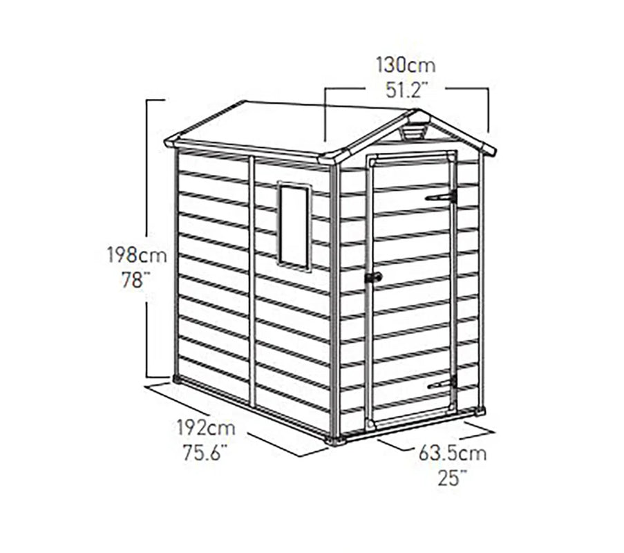 4 x 6 ft Apex Wooden Garden Shed, Outdoor Storage Shed with Single Door
