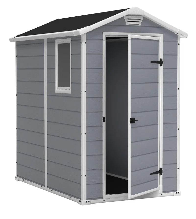 4 x 6 ft Apex Wooden Garden Shed, Outdoor Storage Shed with Single Door