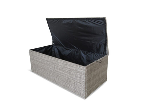 Large Outdoor Cushion Storage Box, Sand, Weather-Resistant Garden Storage Chest